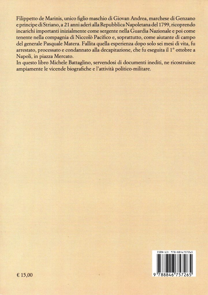 Quarta di copertina del libro